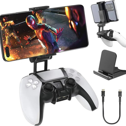 OIVO Adjustable Phone Mount Clip for PS5 Controller – Portable Mobile Gaming Holder for PlayStation 5 DualSense Controller, Ideal for Remote Play and On-the-Go Gaming Setup