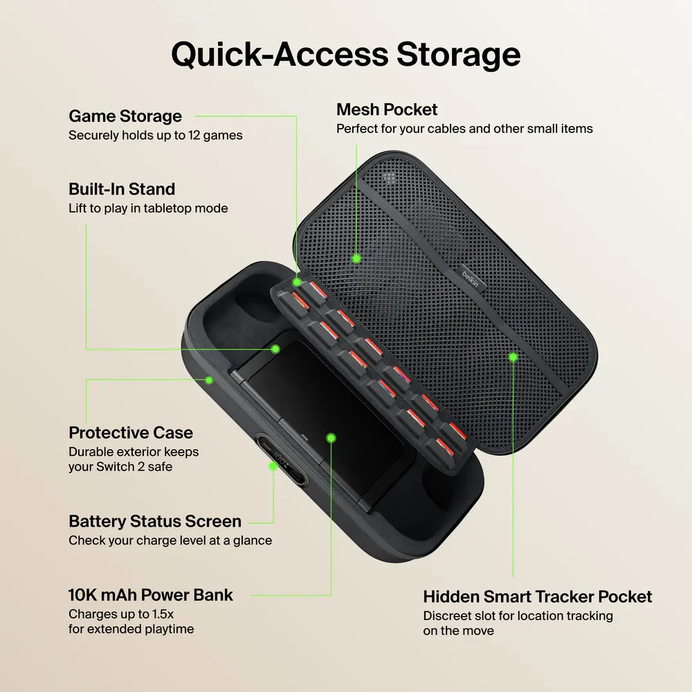 Belkin Pro Gaming Switch 2 Charging Case - Sand
