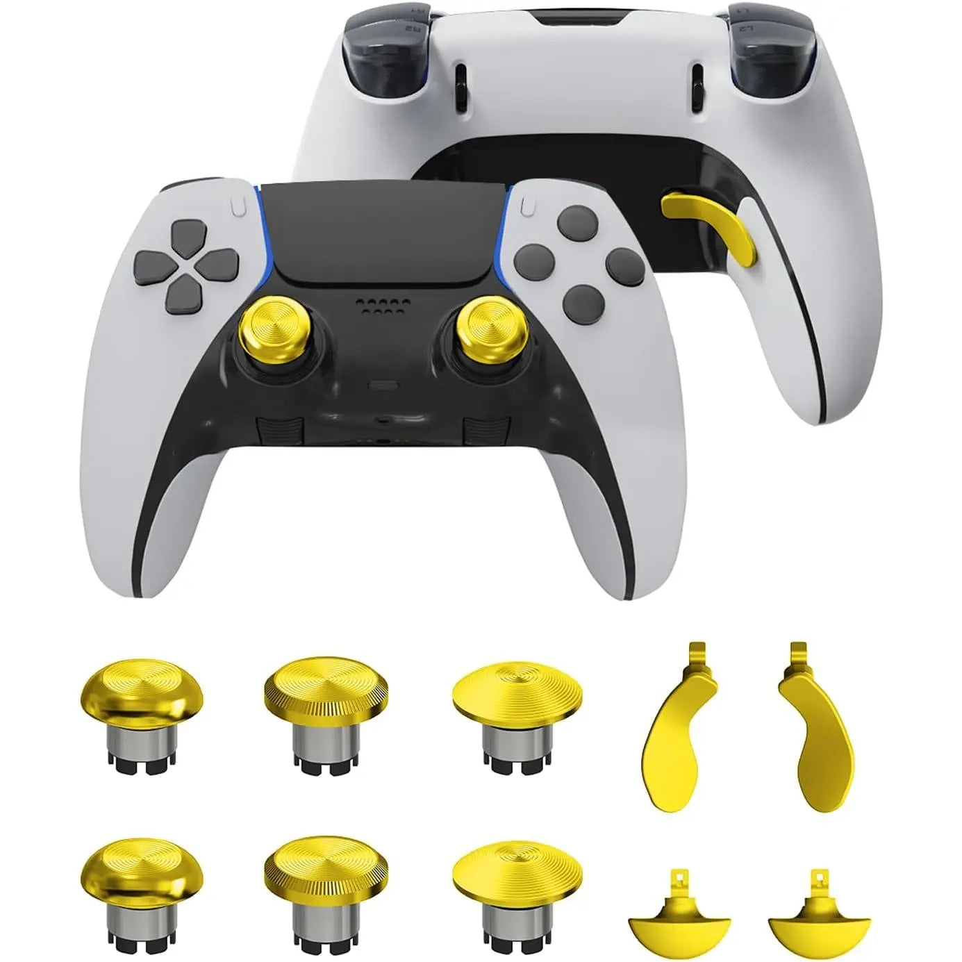 Metal Thumbsticks and Paddles Replacement Kit for PS5 DualSense Edge Controller - Includes 6 Analog Joysticks and 4 Buttons