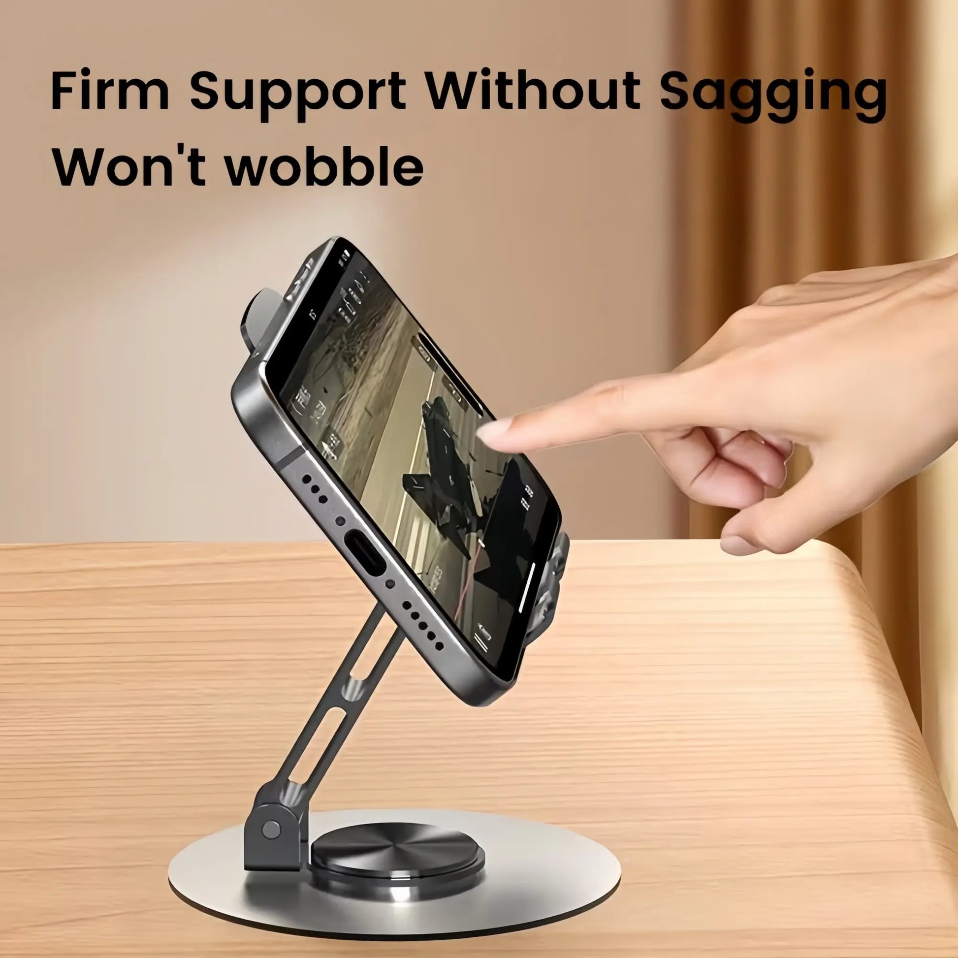 Adjustable 360° Rotating Phone Stand - Metal Foldable Desktop Holder for Home, Office, and Travel - Durable Design and Excellent Gift Option
