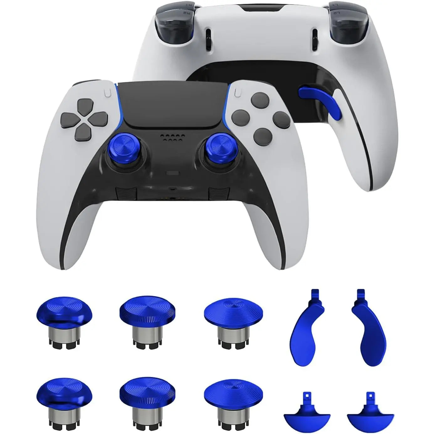 Metal Thumbsticks and Paddles Replacement Kit for PS5 DualSense Edge Controller - Includes 6 Analog Joysticks and 4 Buttons