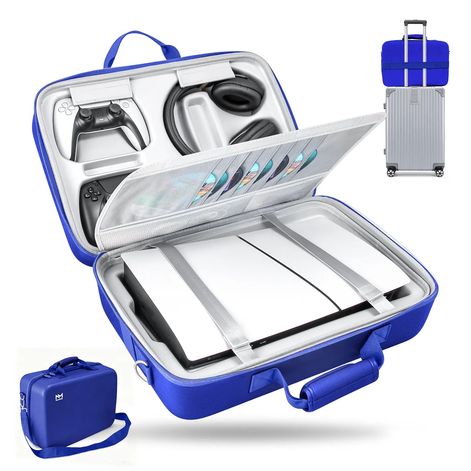 PS5 Hard Shell Carrying Case - Waterproof and Shockproof Travel Bag for PS5 Slim & Standard Consoles, Controllers, Headset, Game Discs, and Accessories - Ideal Gift for Gamers