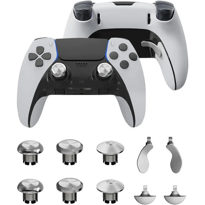 Metal Thumbsticks and Paddles Replacement Kit for PS5 DualSense Edge Controller - Includes 6 Analog Joysticks and 4 Buttons