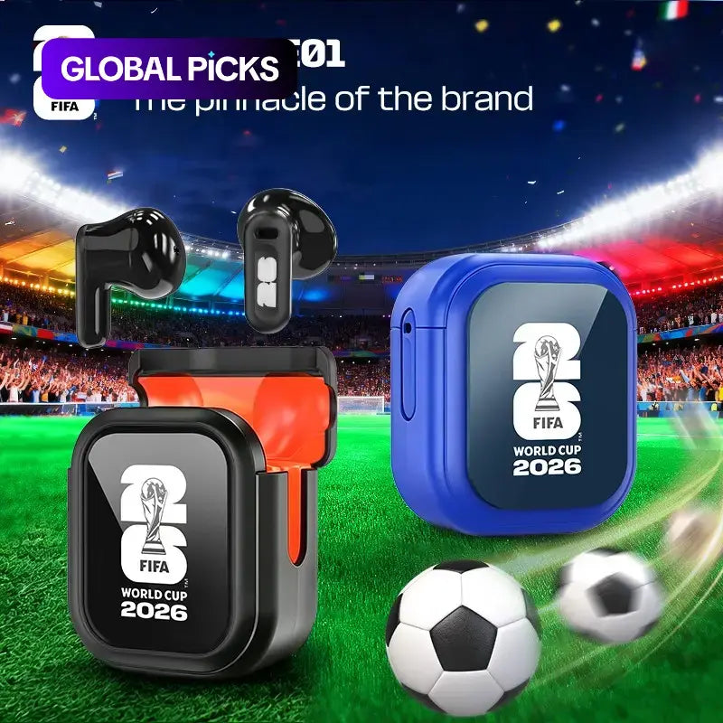 2026 FIFA High-Performance Wireless Bluetooth Earbuds with Real-Time Translation, 55-Hour Playtime, Ultra-Low Latency, IPX5 Waterproof Rating - Perfect for Football Enthusiasts and Live Match Streaming