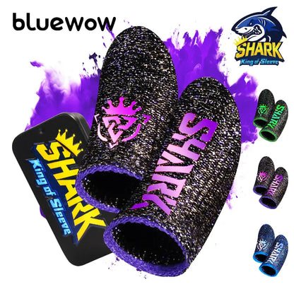Bluewow Sharkking Silverfiber Mobile Gaming Finger Sleeves (20-Pack) - 0.3mm Ultra-Soft Thin Fabric, High-Sensitivity, Sweat-Proof, Compact Accessories for Smartphone Gamers