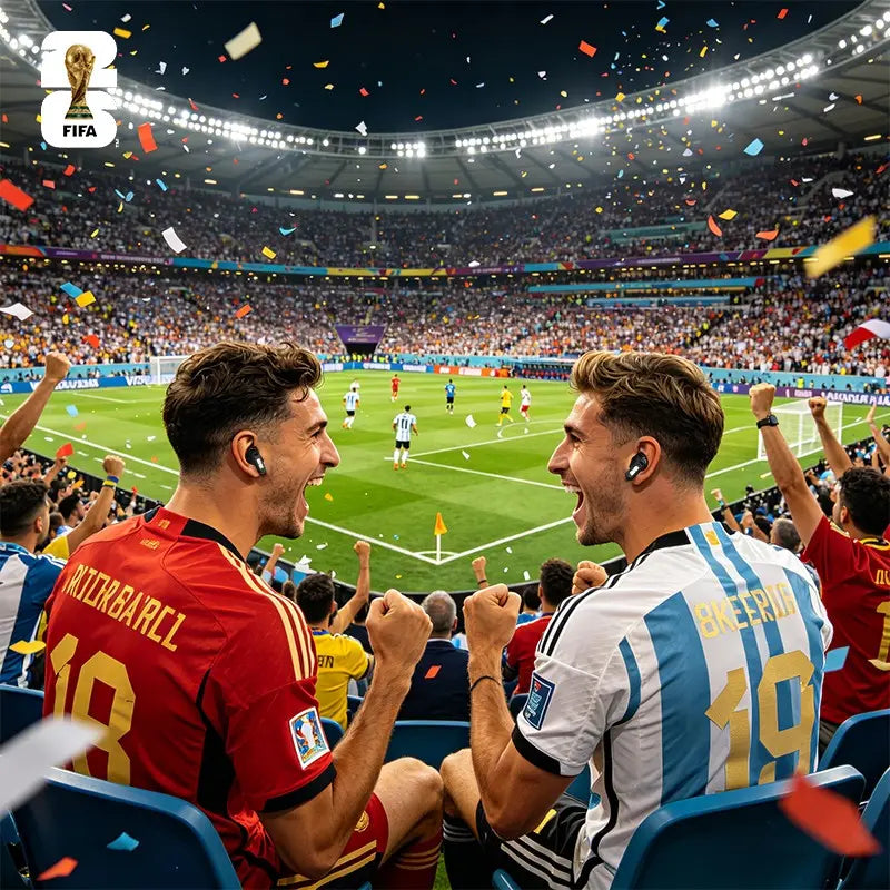 2026 FIFA High-Performance Wireless Bluetooth Earbuds with Real-Time Translation, 55-Hour Playtime, Ultra-Low Latency, IPX5 Waterproof Rating - Perfect for Football Enthusiasts and Live Match Streaming