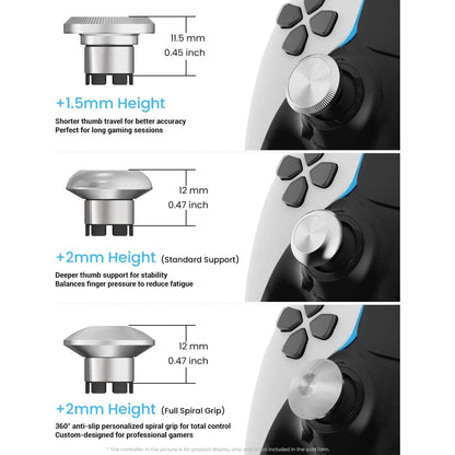 Metal Thumbsticks and Paddles Replacement Kit for PS5 DualSense Edge Controller - Includes 6 Analog Joysticks and 4 Buttons