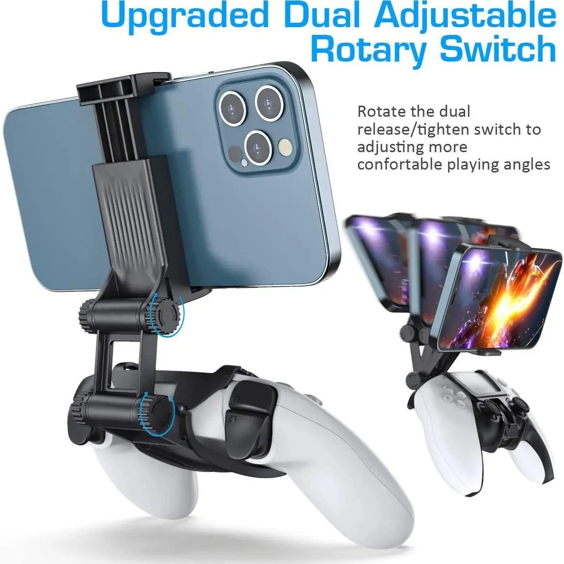 OIVO Adjustable Phone Mount Clip for PS5 Controller – Portable Mobile Gaming Holder for PlayStation 5 DualSense Controller, Ideal for Remote Play and On-the-Go Gaming Setup
