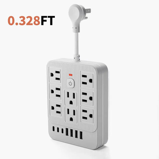 15-in-1 Power Strip with Switch and Surge Protection - Multifunctional Surge Protector with 8 AC Outlets, 4 USB Ports, and 3 Type-C USB Ports for Home, Office, and Travel