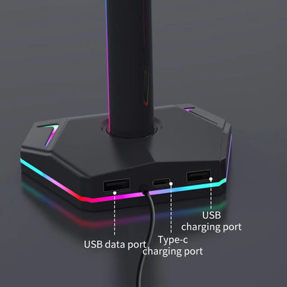 RGB Multi-Function Storage Stand for PS5/PS4 Controllers and Headsets – 4-in-1 Gaming Accessory Organizer with LED Lighting and Game Peripheral Holder