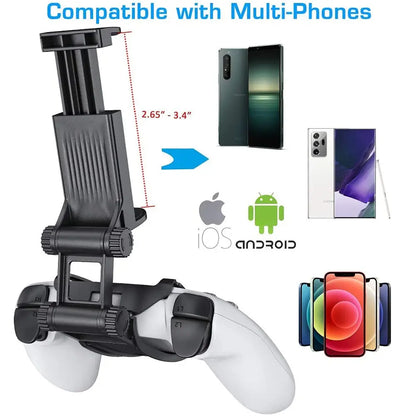 OIVO Adjustable Phone Mount Clip for PS5 Controller – Portable Mobile Gaming Holder for PlayStation 5 DualSense Controller, Ideal for Remote Play and On-the-Go Gaming Setup