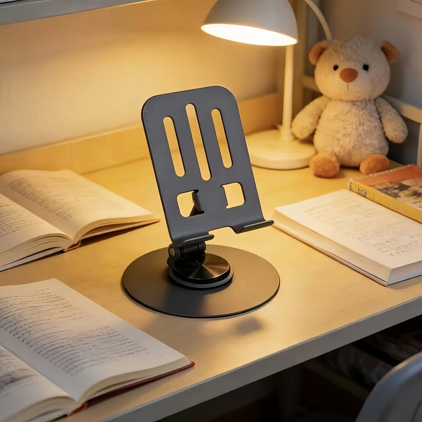 Adjustable 360° Rotating Phone Stand - Metal Foldable Desktop Holder for Home, Office, and Travel - Durable Design and Excellent Gift Option