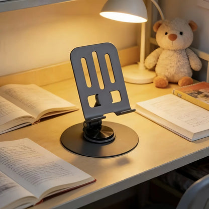 Adjustable 360° Rotating Phone Stand - Metal Foldable Desktop Holder for Home, Office, and Travel - Durable Design and Excellent Gift Option