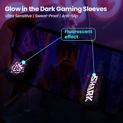 Bluewow Sharkking Silverfiber Mobile Gaming Finger Sleeves (20-Pack) - 0.3mm Ultra-Soft Thin Fabric, High-Sensitivity, Sweat-Proof, Compact Accessories for Smartphone Gamers