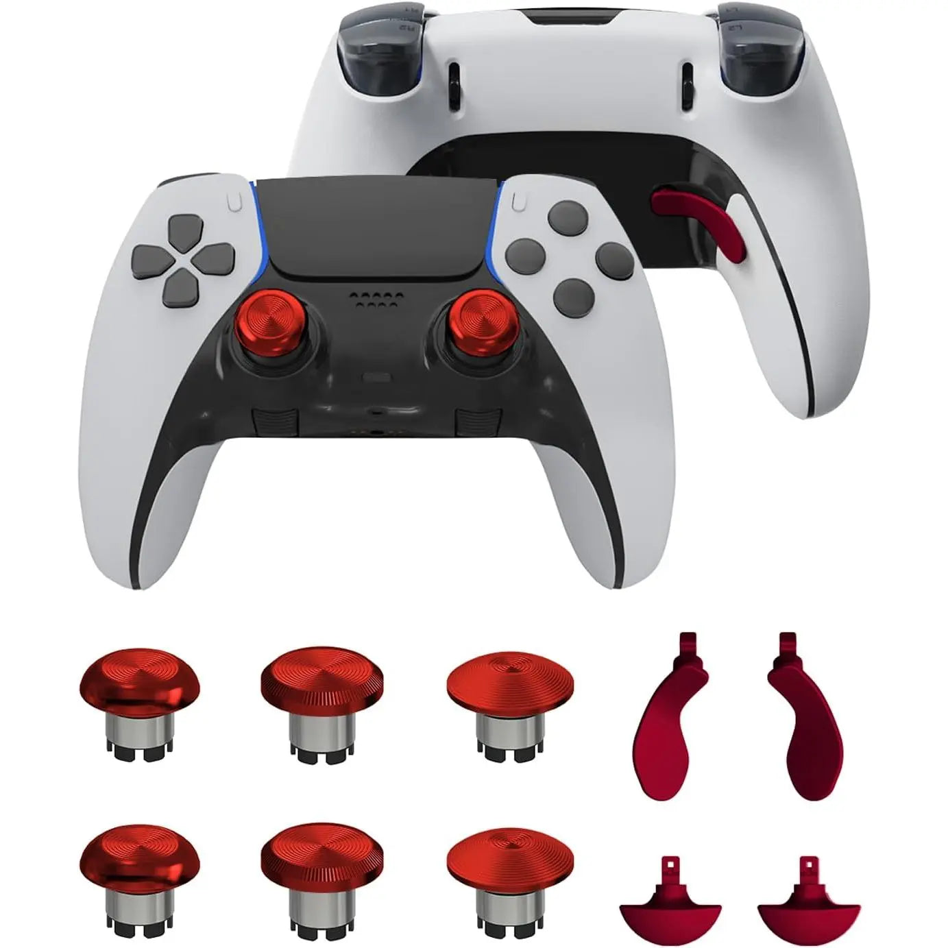 Metal Thumbsticks and Paddles Replacement Kit for PS5 DualSense Edge Controller - Includes 6 Analog Joysticks and 4 Buttons