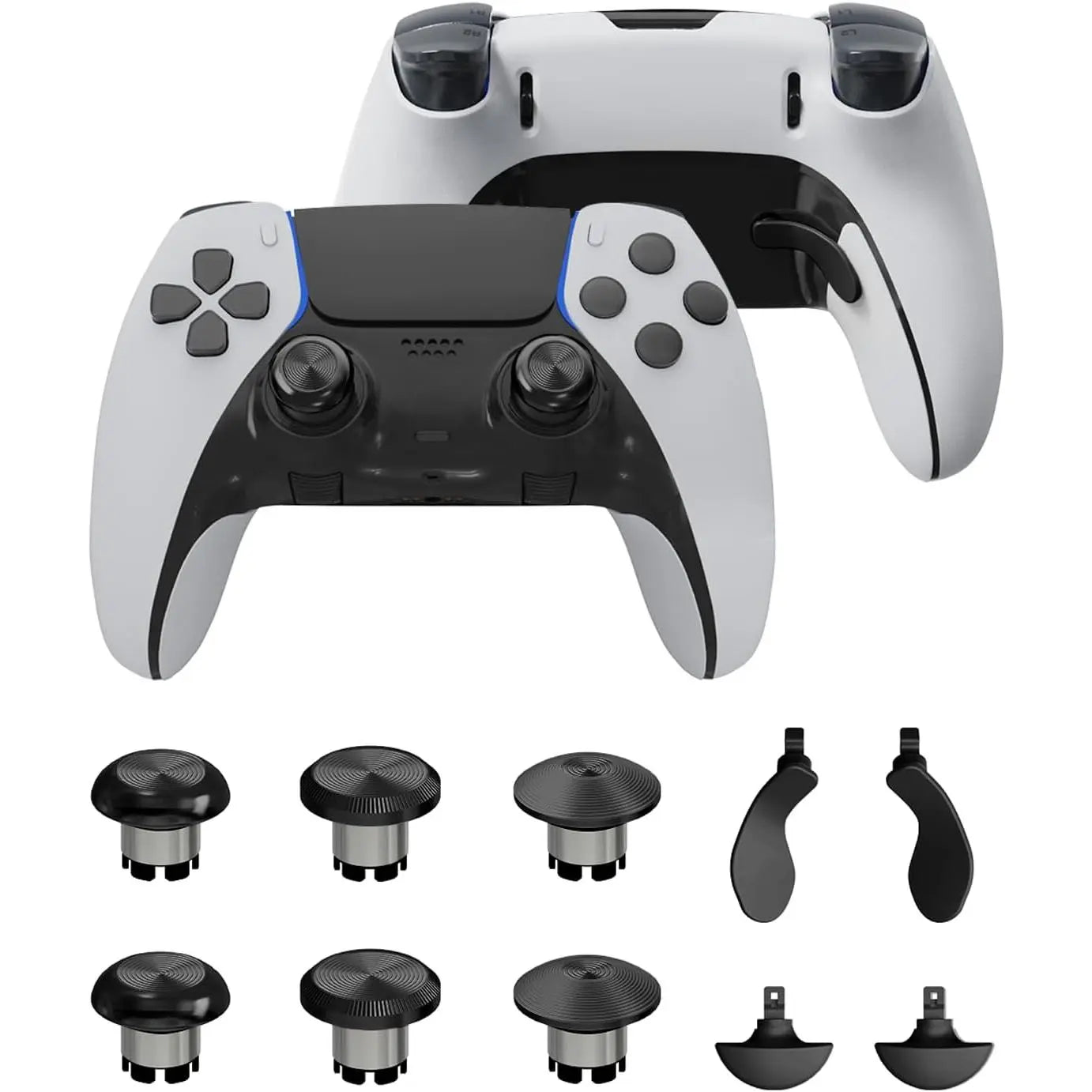 Metal Thumbsticks and Paddles Replacement Kit for PS5 DualSense Edge Controller - Includes 6 Analog Joysticks and 4 Buttons