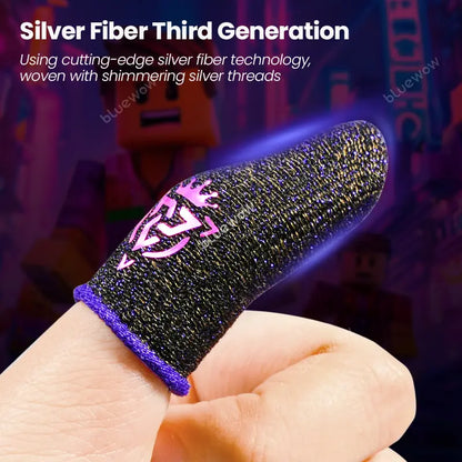 Bluewow Sharkking Silverfiber Mobile Gaming Finger Sleeves (20-Pack) - 0.3mm Ultra-Soft Thin Fabric, High-Sensitivity, Sweat-Proof, Compact Accessories for Smartphone Gamers