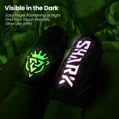 Bluewow Sharkking Silverfiber Mobile Gaming Finger Sleeves (20-Pack) - 0.3mm Ultra-Soft Thin Fabric, High-Sensitivity, Sweat-Proof, Compact Accessories for Smartphone Gamers