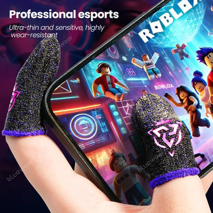 Bluewow Sharkking Silverfiber Mobile Gaming Finger Sleeves (20-Pack) - 0.3mm Ultra-Soft Thin Fabric, High-Sensitivity, Sweat-Proof, Compact Accessories for Smartphone Gamers